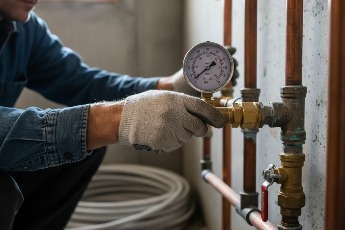 Pressure testing a repaired line during Water Line Repair in Elliottsburg